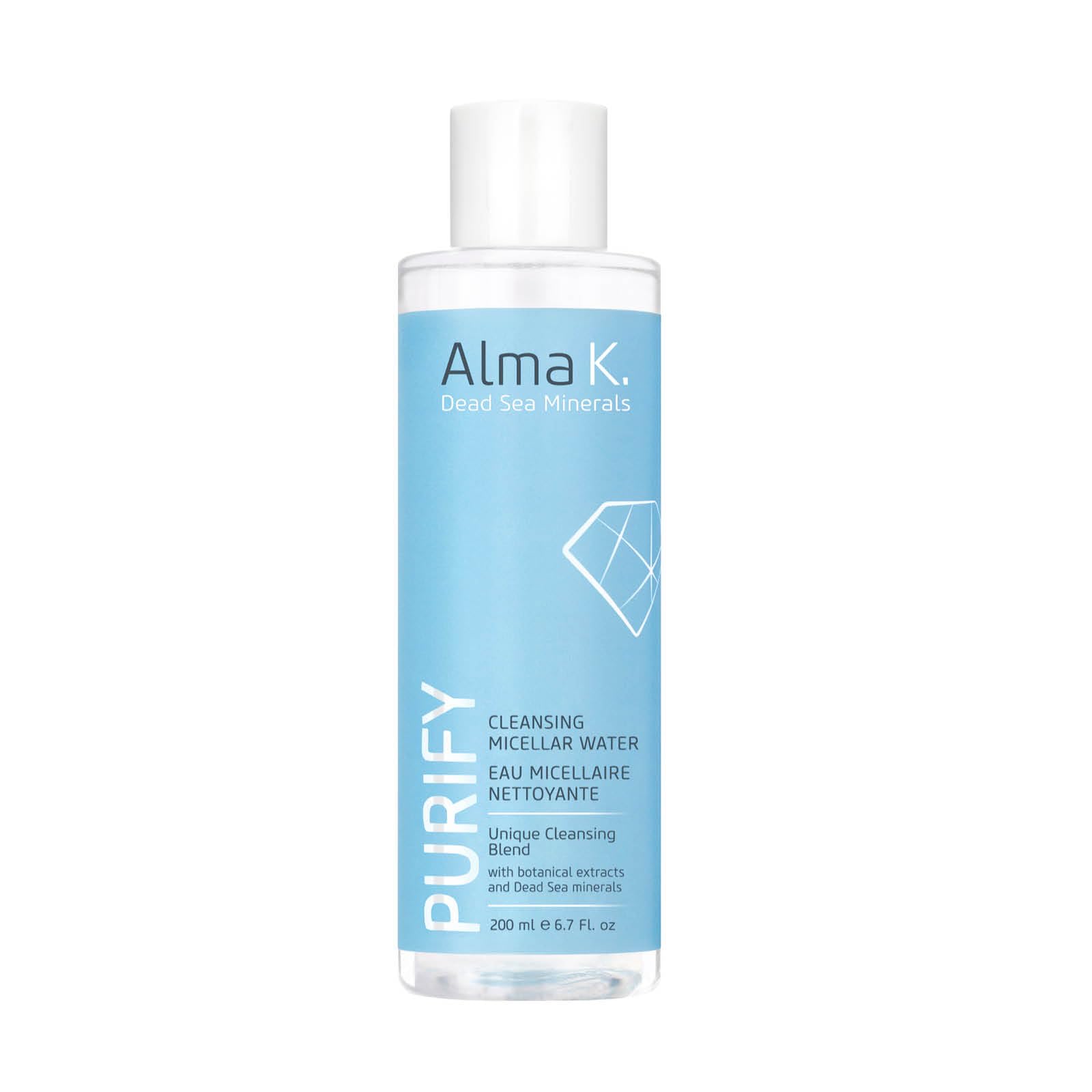 Alma K Dead Sea Minerals Cleansing Micellar Water, Removes Make-Up & Impurities, Gently Formulated for a Smooth Finish - 200ml
