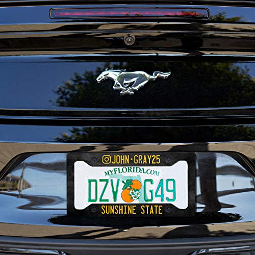 United Craft Supplies Custom License Plate Frame - Heavy Duty Stainless Steel License Plate Frame Personalized w/ 10 Font Options | Silver