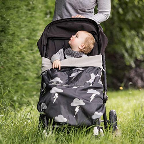 BundleBean - GO Multi-use Waterproof Footmuff (Silver Lightning) - Use as Pushchair, Carrier, Sling, Car Seat Cover, Opens as Playmat, Universal Fit & Extends to Fit Newborn to 4 Years Old