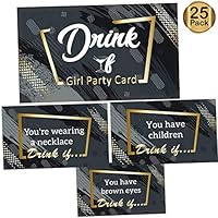 Giftideaworkshop Drink If ! 25 Girls Party Drinking Games Cards, Bachelorette Party Game, Bridal Shower, Bride to Be, Bachelorette Party Ideas Supplies.