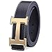 Men Belt Business Casual H Buckle Leather Belt with Pin Buckle