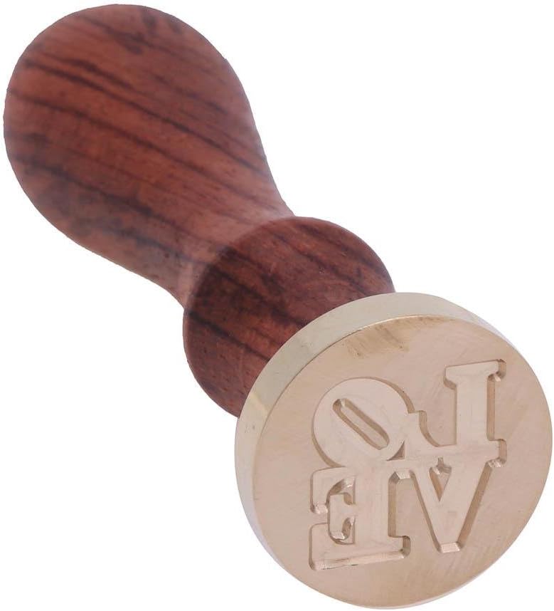 seawang Love Series Retro Wood Handle Sealing Wax Documents Custom Stamp Seal(W16)