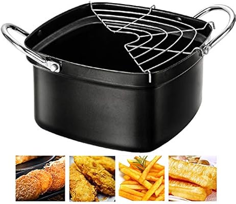 MAIFENGLE Sartén Olla de la freidora Hierro Antiadherente ...