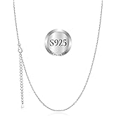 SILVERCUTE 925 Sterling Silver Necklace for Women,1mm/1.3mm/1.5mm/1.6mm Thin Silver Cable Chain/Box Chain/Rope Chain Necklace with Extension Chain,18/20/22/24/26/28/30 Inch