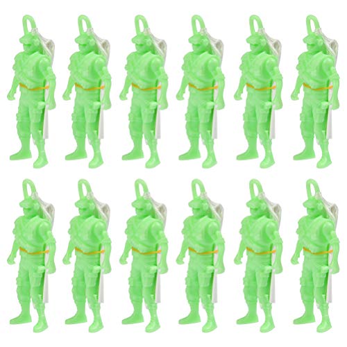 BUYGOO 12Pcs Toy Parachute, Glow in The Dark Paratrooper with Parachute Toys Set, Tangle Free Throwing Hand Throw Parachute Army Man Toss It Up and Watching Landing Outdoor Toys for Kids - Thumbnail 4