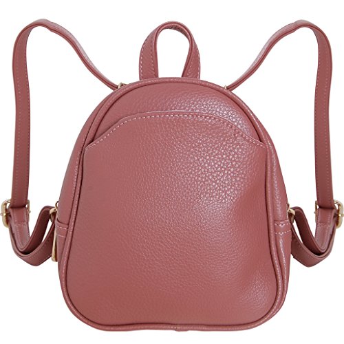 Humble Chic Mini Vegan Leather Backpack - Convertible Shoulder Purse Handbag Tiny Crossbody Bag, Dusty Rose, Light Pink