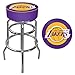Bar Stool - Los Angeles Lakers Logo Stool with Foam Padded Seat - Swivel Chair for Game Room, Garage, or Home Bar by Trademark Global