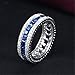 JunXin jewelry 28 sapphire +50 White Cz 7.3MM White Gold Wedding Ring