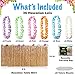 KINWAL Aloha Happiness Hawaiian Leis Necklaces (Pack of 36) + 1 Beige Grass Table Skirt (9ft) - Excellent Birthday Moana Party
