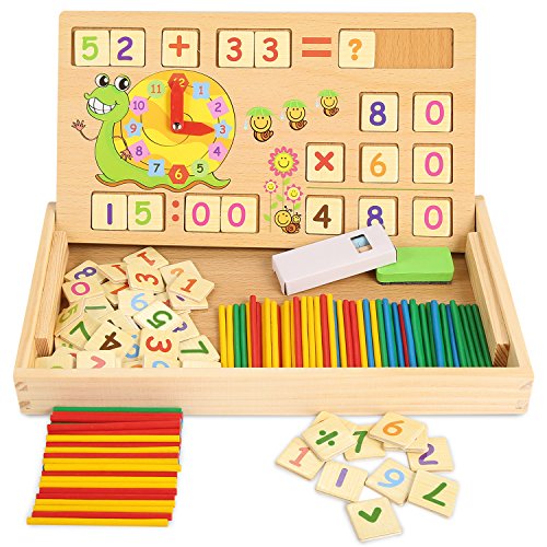 ZKMESI Educational Counting Toys Math Number Counting Teaching Tools Montessori Preschool Toys for Toddlers