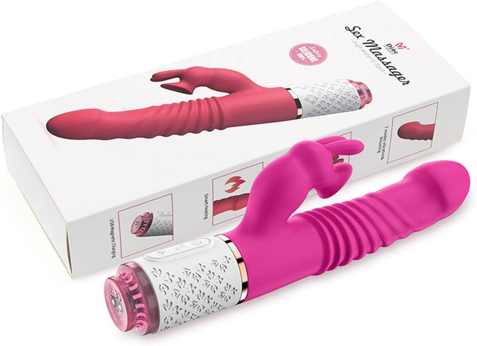 KENNEG Rechageable Powerful 14 Speeds Thrusting Licking Novelty Rabbit Toy with Heating Function for Women&Couples Waterproof and Whisper Quie
