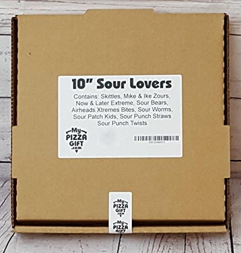 Sour Candy Gift Box Of 24 Pieces - 10 Inch Custom Pizza Themed Gift Box
