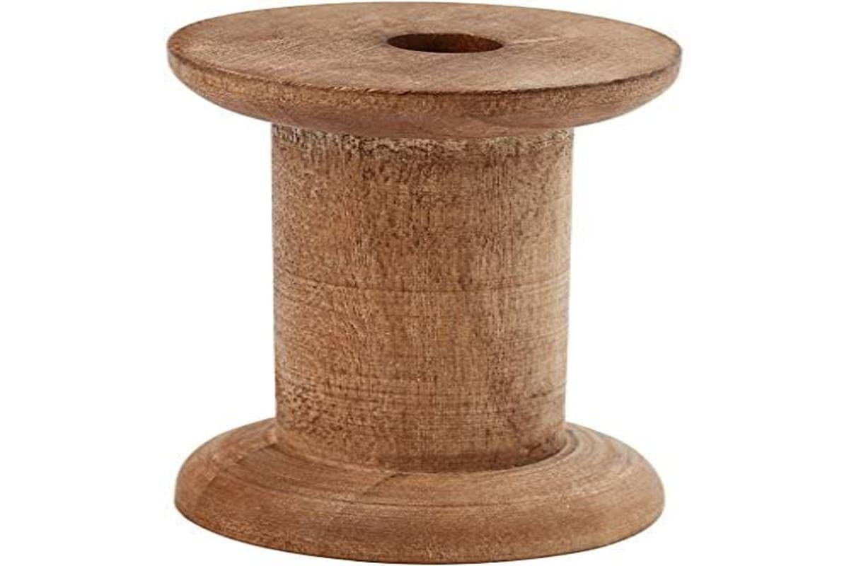 Creativ 100263 30 mm Core 10-Piece Wooden Spool 70 mm Hole Size 10 mm, Brown