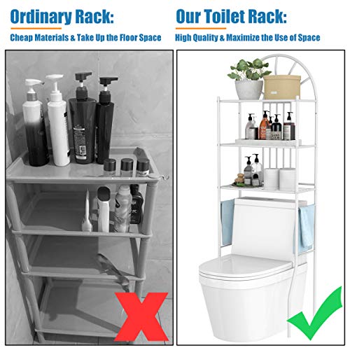 Tangkula Bathroom Space Saver, 3Tier Over The Toilet Storage Rack