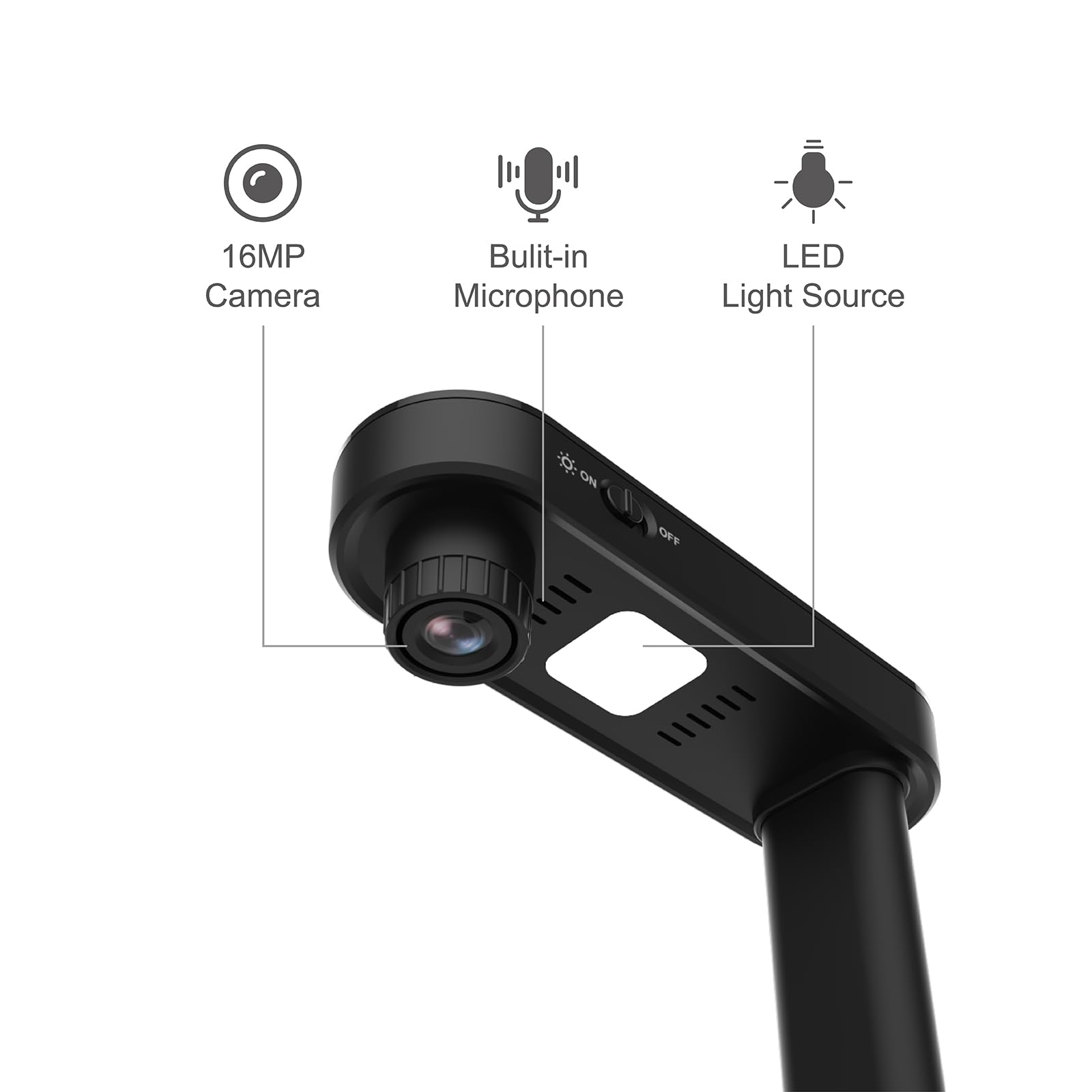 VIISAN A8401 Document Scanner Camera: 16MP Output, Portable USB Camera for Laptop/Desktop, Deskewing, Multiple Page Documents Scanning, OCR & TTS Tech, Works with Windows & MacOS