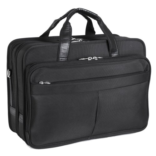McKleinUSA WALTON 73985 Black Expandable Double Compartment Laptop Case w/ Removable Sleeve