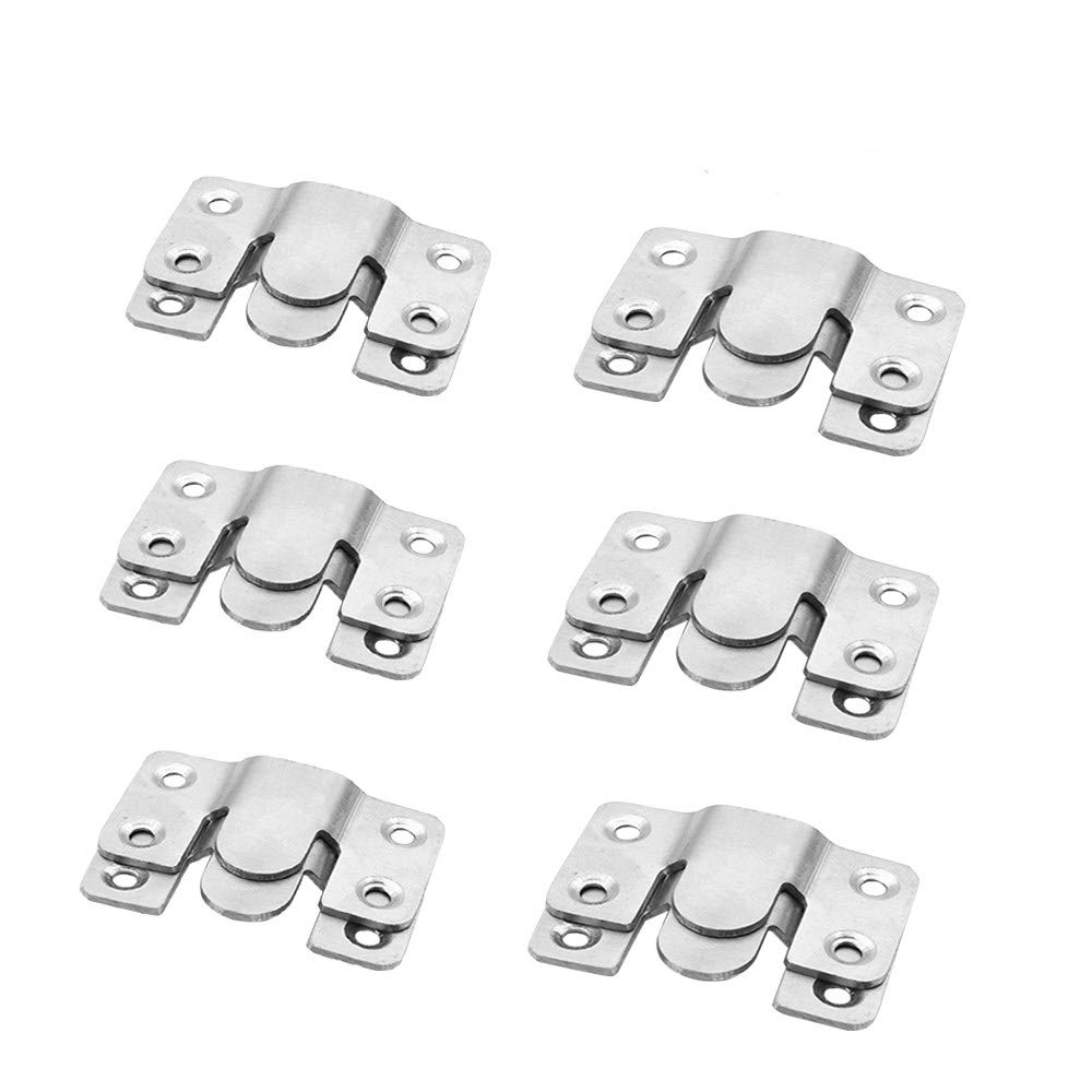 YUE Qin 6 Pairs Flush Mount Bracket Picture Frame Brackets,Headboard Mount Hangers Interlocking Photo Frame Hook Heavy Duty Picture Hanger Z Clip Bracket,Silver Stainless Steel