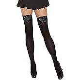 RSLOVE Thigh High Stockings with Satin Bow Accent Sexy Lingerie Stockings Opaque Women Tight Hosiery