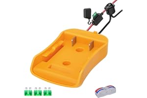Power Wheel Adapter for Dewalt 20V/60V Battery with Fuse & Switch, Dewalt Battery Adapter with 3Pcs 30A Fuse, 14AWG Wire, DIY