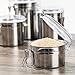 Kitchen Canisters Stainless Steel - Beautiful Canister Sets for Kitchen Counter, 4-Piece Small with Airtight Lids and Measuring Spoon - Tea Coffee Sugar Canisters by SilverOnyx - 4pc Clamp Lids