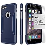 iPhone 7 Case, (Blue Navy) SaharaCase Protective Kit Bundle with [ZeroDamage Tempered Glass Screen Protector] Rugged Protection Anti-Slip Grip [Shockproof Bumper] Slim Fit - Blue Navy