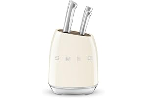 Smeg 50's Retro Style Knife Block Set, KBSF02CR, Cream