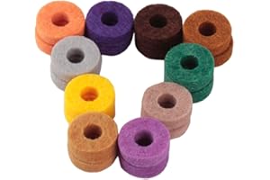 SECFOU 20 Pcs Colorful Felt Washers Cymbal Stand Pads Drum Practice Accessories for Hi-hat and Bass Drums