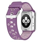 UMTELE Compatible with Apple Watch 4 Bands 40mm 38mm, Soft Silicone Sport Strap with Ventilation Holes Breathable Replacement Bands Replacement for Apple Watch Nike+, Series 4/3/2/1 40mm 38mm