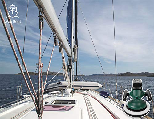 HAWKFORCE 10-Inch Cordless Car Polisher, 18V Electric Car Buffer - Adjustable Twin Handles, Random Orbit - Buffer Kit with 6 Bonnets for Cleaning, Waxing, Polishing, Fit for Car, Truck, Boat Etc