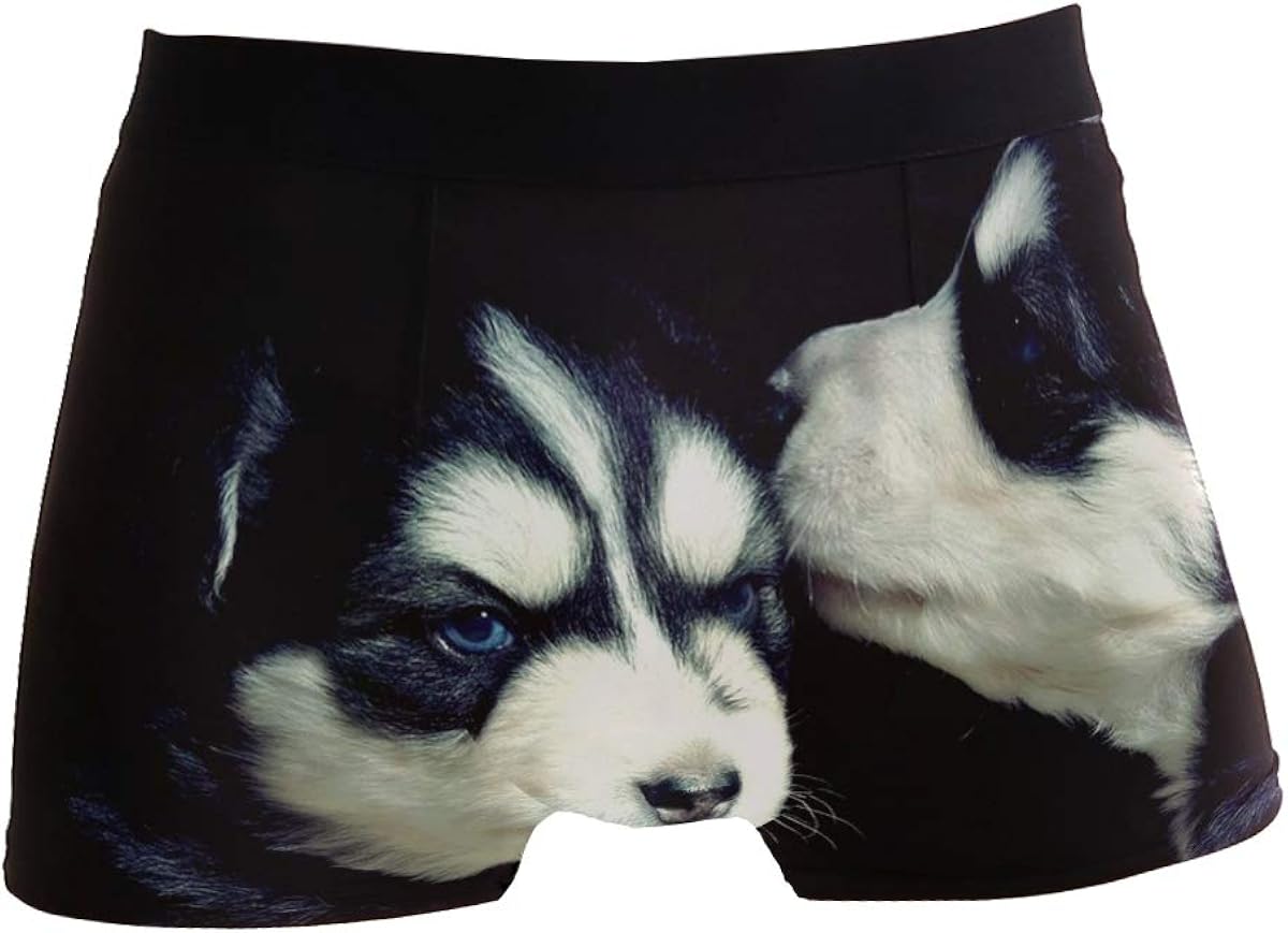 Husky Dogs Men's Underwear Soft Polyester Boxer Brief for Men Adult