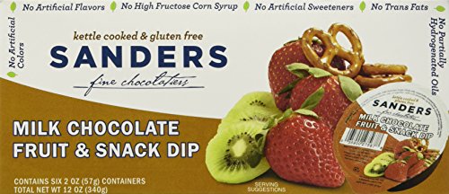 New Product - Sanders Milk Chocolate Fruit & Snack Dip (Various Sizes and Flavors) (6 Pack of 2 oz Cup)