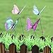 Jiabetterniu 20 Pcs Butterfly Stakes Butterflies On Sticks Patio Decor Garden Decoration Planter Colorful Whimsical Butterfly Ornaments for Yard Flower Pot Butterfly Party Supplies Crafts