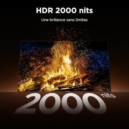 65Q7D Pro 65” SQD-Mini LED TV, 4K HDR 2000 nits, 646 Zones de Gradation, Google TV, Dolby Vision IQ & Atmos, 2.1 Onkyo, 144Hz, Apple AirPlay 2 & Alexa
