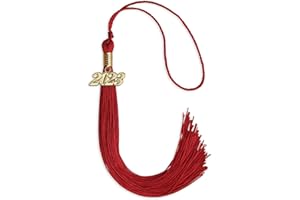 Endea Graduation Single Color Tassel with Gold Date Drop (Red, 2023)