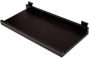SSWBasics Black Melamine Shelf Kit - 11½”D X 24”L - Sturdy Display Shelf for Wire Grid Systems - Easy Installation, Sleek Design