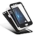 PHEZEN iPhone 7 Case,iPhone 8 Case, 3 in 1 Shockproof Full Body Coverage Protection Soft TPU Silicone Rubber Case with Tempered Glass Screen Protector for iPhone 7/iPhone 8, Black