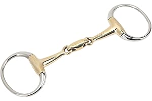 Loose Copper Mouth Snaffle Horse Bit, D Comfort Stainless Steel Eggbutt Bit Professional French Link Dee Snaffle Bit 5.3 Inch