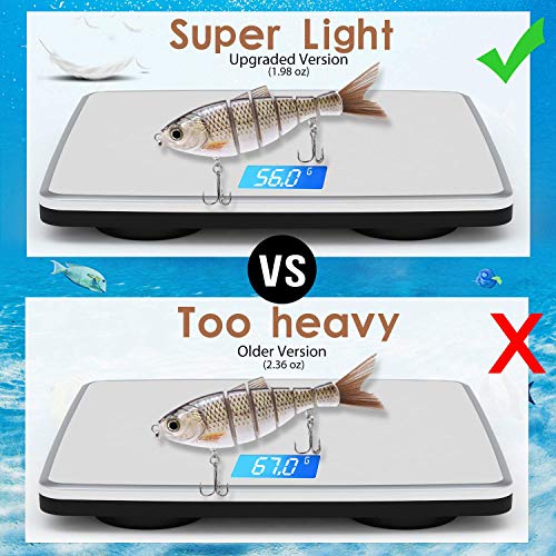 TRUSCEND Fishing Lures 6" ~ 7" Saltwater Freshwater Heavy-Duty Metal Jointed Swimbaits Glidebaits Hard Lures for Bass Catfish Pike Muskie Large Fish Lures Fishing Tackle Kits Lifelike (J6D04) - Thumbnail 3