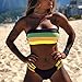 Leadmall Women’s High Cut Bandeau Bikini Set, Ladies Two Piece Colored Stripes Push-up Padded Swimsuits Beachwearthumb 1