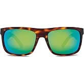 Kaenon Mens Burnet Mid Square Polarized Sunglasses (Matte Tortoise, Ultra Coastal Green)