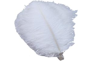Sowder 50pcs Natural 8-10inch(20-25cm) Ostrich Feathers Home Wedding Decoration(White)