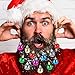 Beard Ornaments, 12pc Colorful Beard Ornaments Christmas Facial Hair Baubles Clips for Men Holiday Decoration