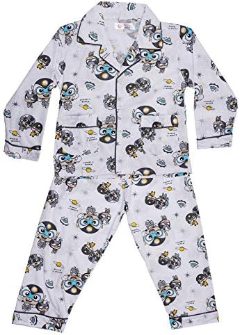 ICABLE Baby Boys and Girls Cotton Cartoon Print Night Shirt and Pyjama Set