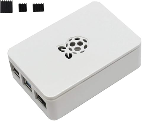 Tree-on-Life Caja de Carcasa actualizada ABS Case Armor Shell V4 con disipadores de Calor Fuente de alimentación 5V / 3A para Raspberry Pi 4B Negro/Blanco/Transparente