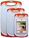 3 Piece Plastic Cutting Board Set for Kitchen with Deep Drip Juice Groove and Non Slip Feet Dishwasher Safe Small Medium and Large Boards