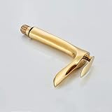 YU XIN Polished Gold Tall Counter Top Basin Mixer Tap Single Handle Brass view 6