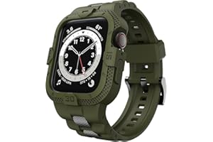 GELISHI Bands Compatible for Apple Watch Series 10 46mm 42mm Band Sport Rugged Band with Protective Case for Men