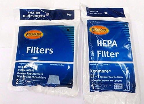 Vacuum Cleaner Bags Vacuum Filter set for Kenmore EF-1 &amp; CF-1 20-86889, 20-86883