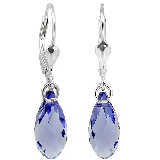 Ohrringe Ohrhänger Tropfen mit Swarovski® Kristallen 925 Sterling Silber VIELE FARBEN NOBEL SCHMUCK