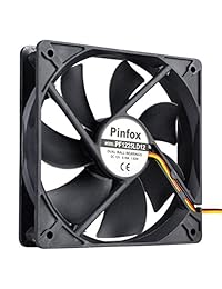 pinfox 12 V DC Silencioso Ventilador de refrigeración, control de velocidad variable por 5 V a 12 V de entrada, de 120 mm x 120 mm x 25 mm, 3 Pin Dual Rodamientos de bolas para PC Computer Case, Home Theater Gabinete, receptor DVR Xbox, incubadora